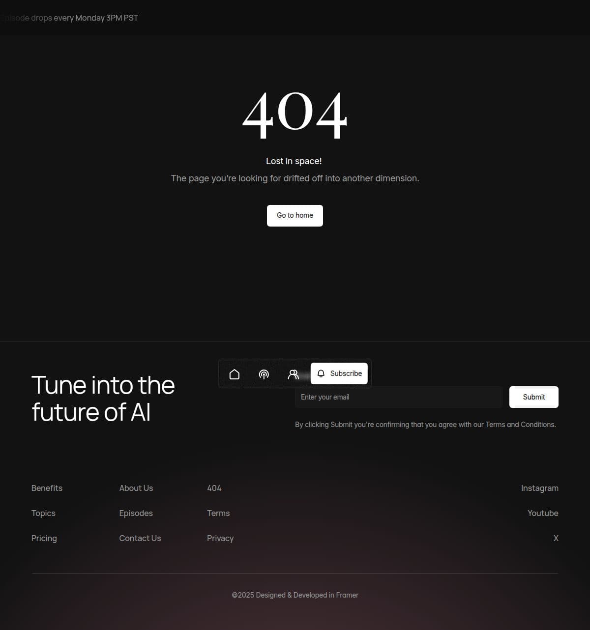 Starwave 404 page layout