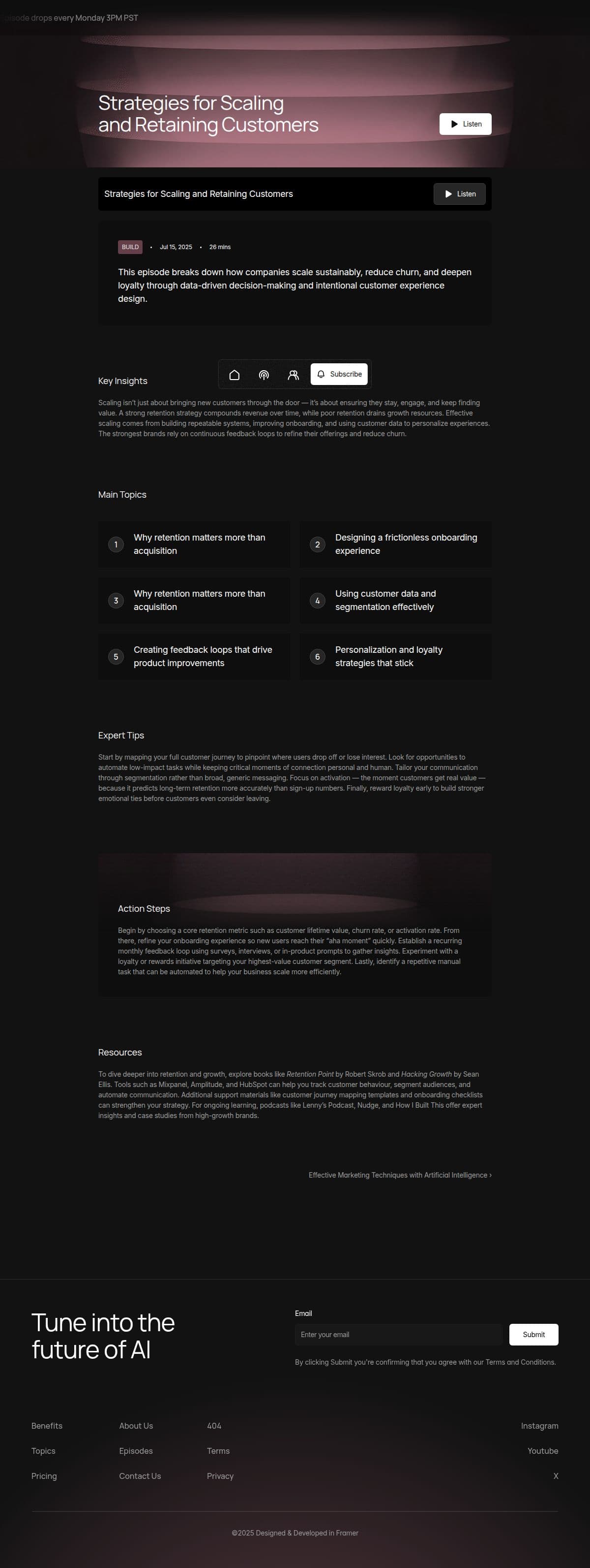 Starwave Episode Details page layout