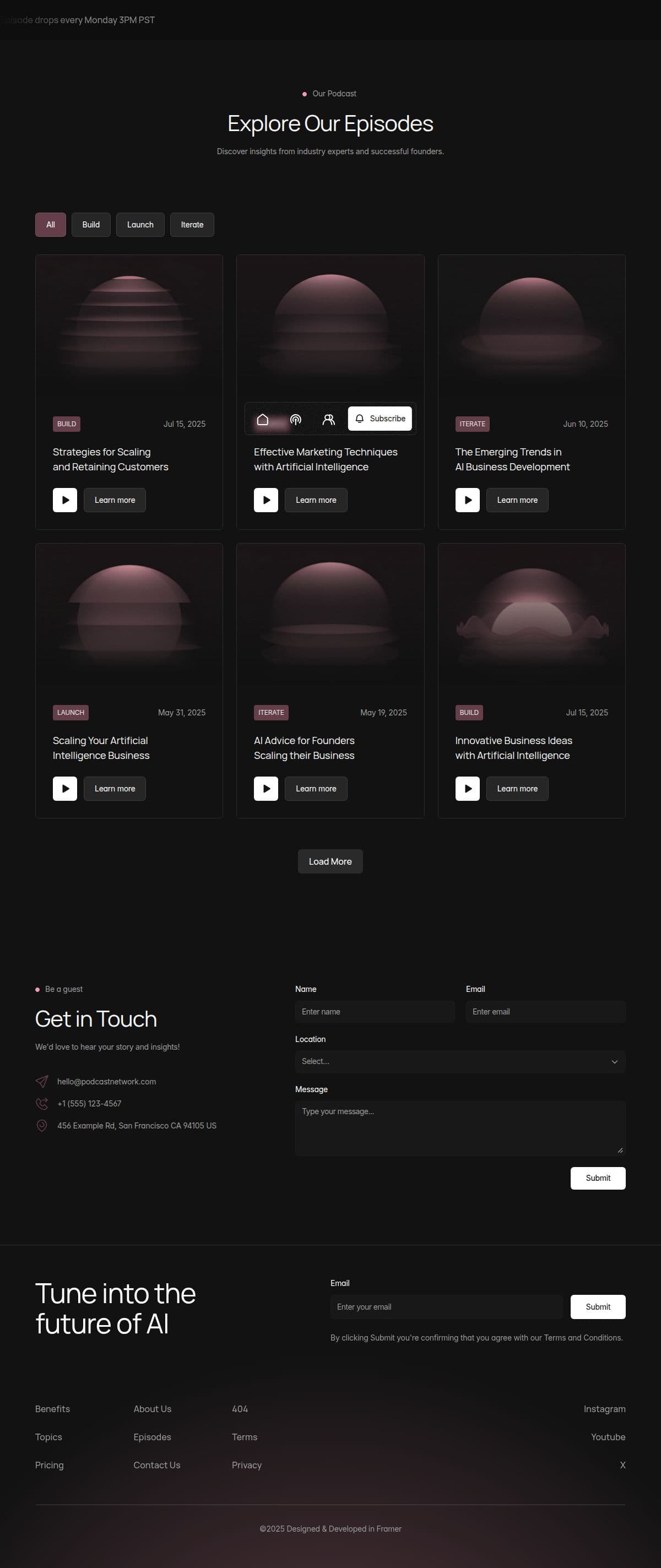 Starwave Episodes page layout