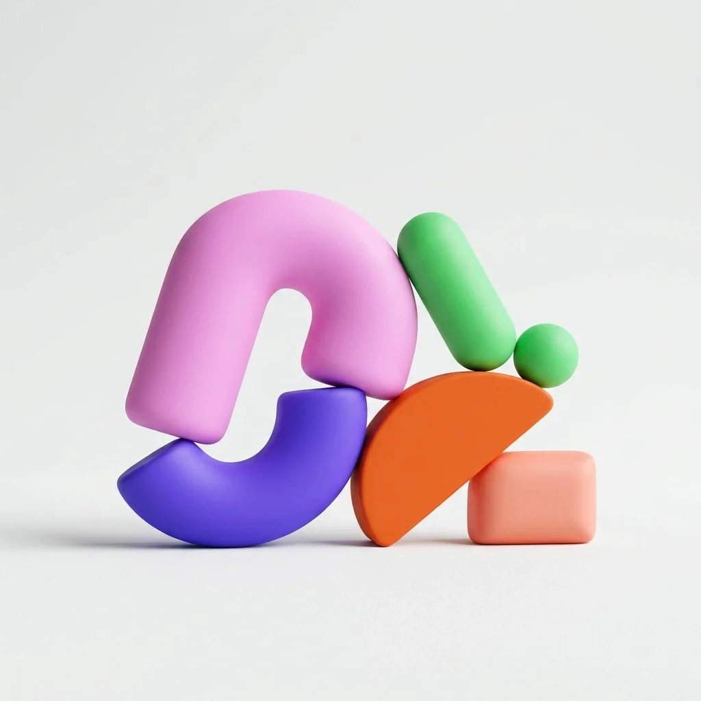 A playful collection of colourful three-dimensional forms