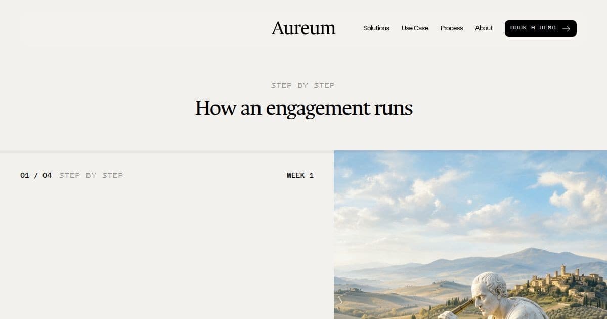 Renaissance AI process page showing the original Aureum design