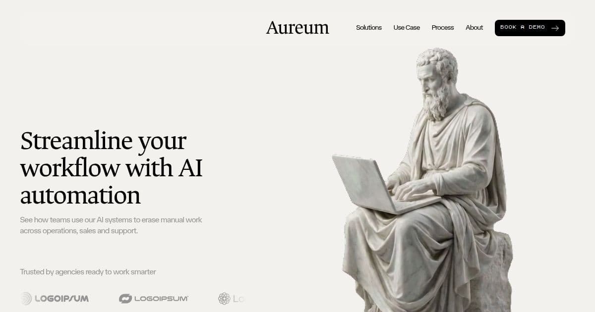 Renaissance AI use case page showing the original Aureum design