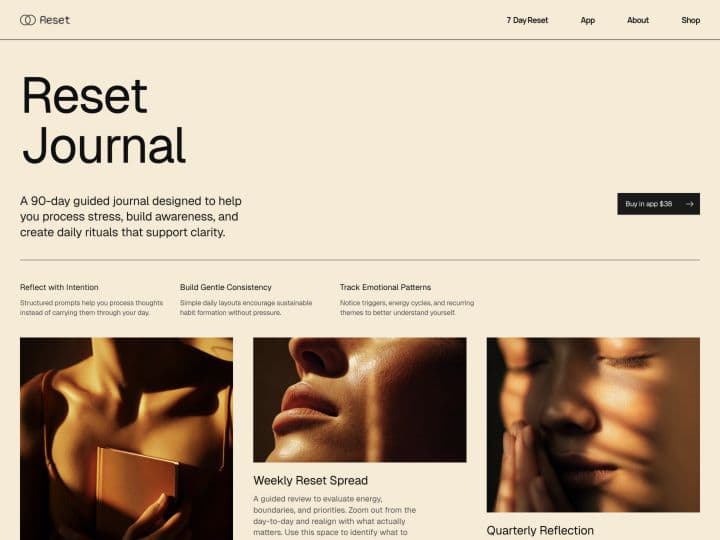 Reset — Reset Journal page preview